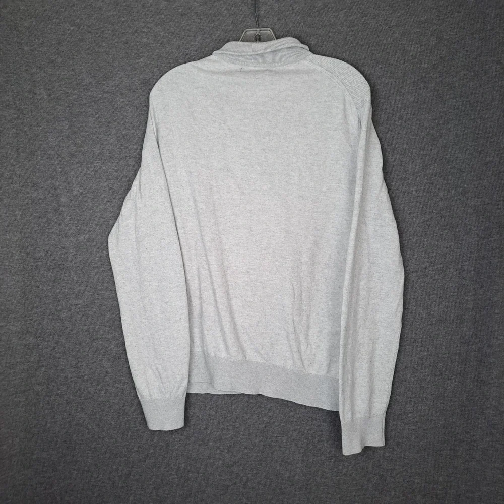 Banana Republic Pima Cotton Cashmere 1/4 Zip Sweater‎ Mens Size L Light Gray